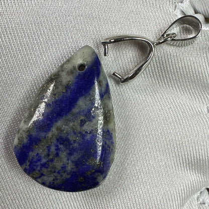 Natural Lapis Lazuli Droplet Pendant, 2.2-3.5cm/0.87-1.38in Royal Blue Gemstone Tear Drop