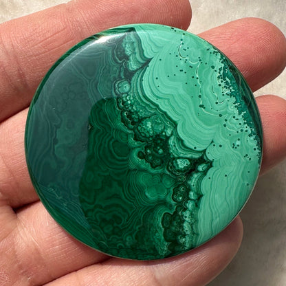 Natural Malachite Polished Round Disk, 2 sizes High Quality Malachite Crystal Disk