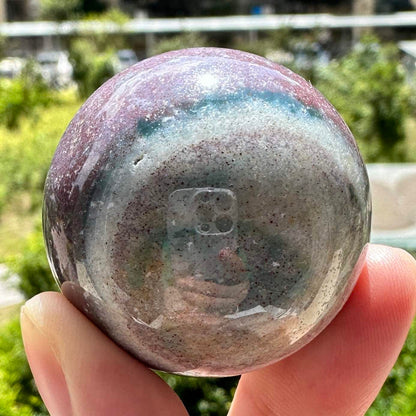 Natural Ocean Jasper Mini Sphere, Sea Jasper Orb, Jasper Pocket Sphere